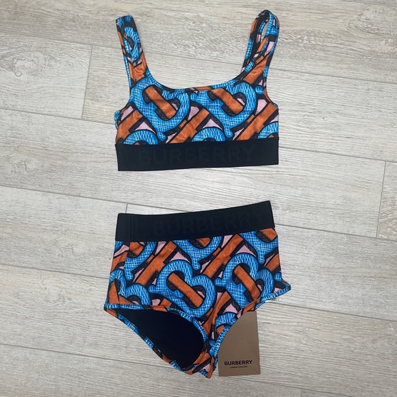 Burberry Monogram Swimsuit NIB TB Set Bra & Undies - Picture 3 of 15